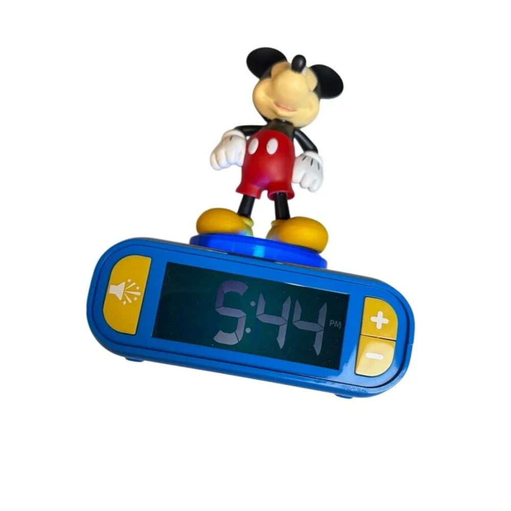 Mickey Mouse Digital Alarm Clock‎ Blue Disney Decor Snooze Night Light Disneyana